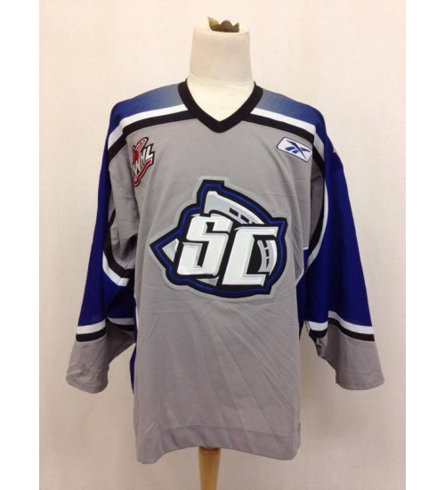 Custom WHL Swift Current Broncos Alternate Hockey Jersey Beige